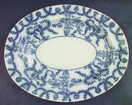Spode Gray Delhi 17" Oval Serving Platter