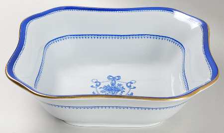 Spode Newburyport Blue (Gold Trim) 8" Square Vegetable Bowl