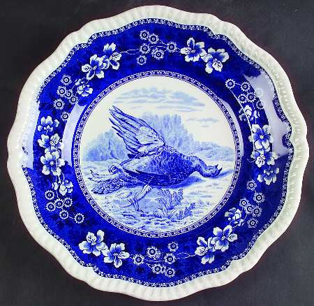 Spode Tower Blue (Game Bird In Center) Dinner Plate