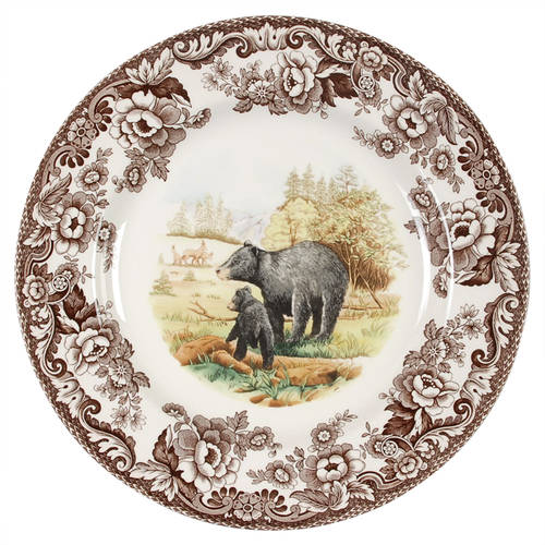 Spode Woodland Black Bear Dinner Plate - Bear