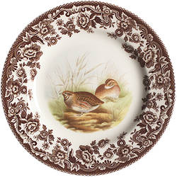Woodland Quail Motif Plate, 8 Inch