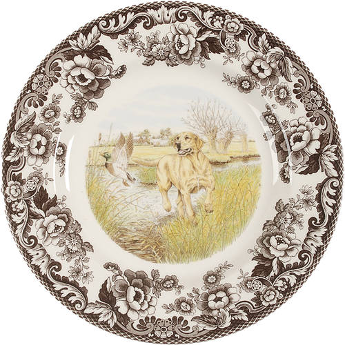Spode Woodland Yellow Lab Dinner Plate - Brown