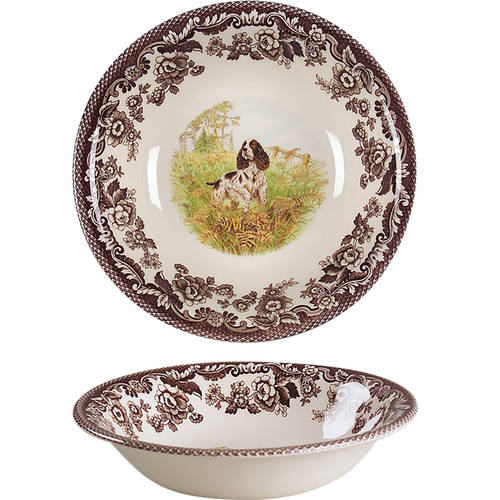 Spode Woodland English Spaniel Cereal Bowl - Brown