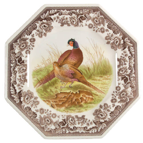 Woodland Octagonal Plate 9.5 Inch, Pheasant