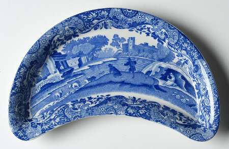 Spode Blue Italian (Older) Crescent Salad Plate