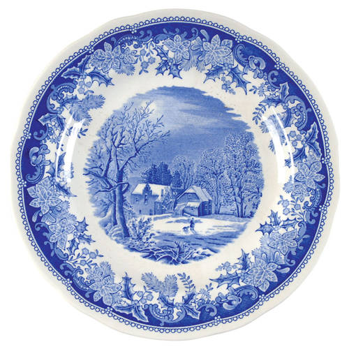 Spode Winter's Eve Blue (Camilla Shape) Salad Plate