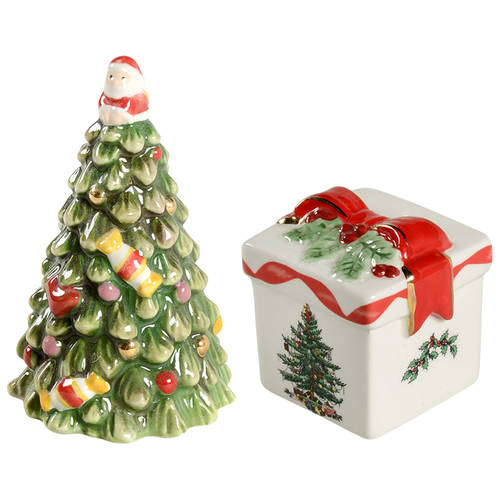 Spode Christmas Tree Figural Salt & Pepper Set