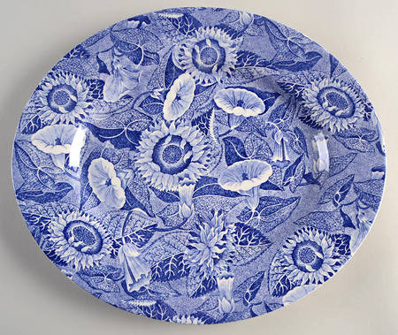 Spode Sunflower (Blue Room Sunflower) 14" Oval Serving Platter
