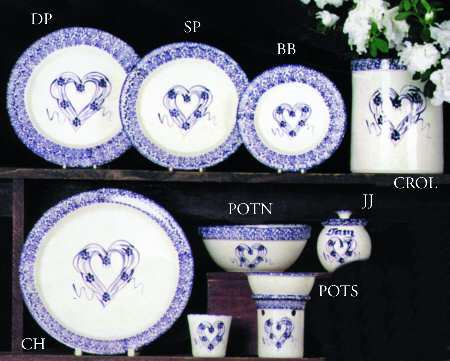 Grapevine Heart White Blue (Made in Mold) by Three Rivers