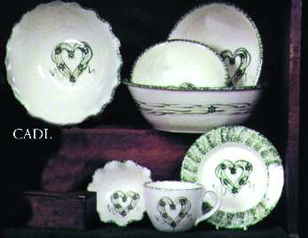 Grapevine Heart White Green (Made in Mold) by Three Rivers