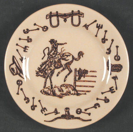 Branding Iron Bronco (Brown On Tan) by Tepco