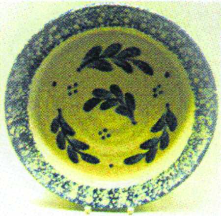 Folk Leaf Navy (Blue) by Three Rivers