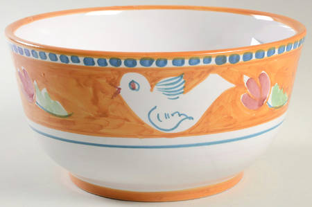 Vietri (Italy) Campagna Bird (Uccello) 10" Round Serving Bowl
