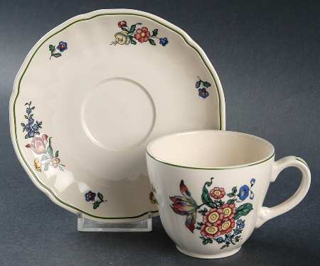 Villeroy & Boch Alt Strassburg (Trim Off Edge) Flat Cup & Saucer Set