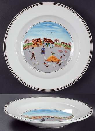 Villeroy & Boch Design Naif Rim Soup Bowl, Country Yard