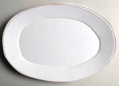 Vietri (Italy) Lastra White (Bright White Glaze) 18" Melamine Oval Platter