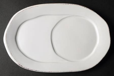 Vietri (Italy) Lastra White (Bright White Glaze) Large Oval Tray