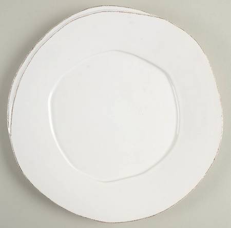 Vietri (Italy) Lastra White (Bright White Glaze) Dinner Plate