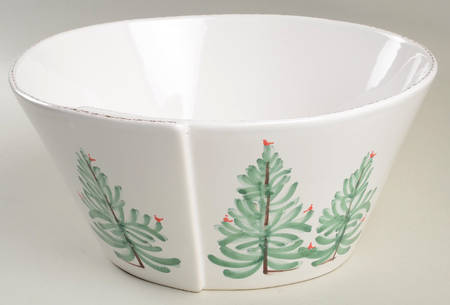 Vietri Lastra Holiday Medium Stacking Serving Bowl - Green