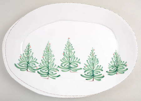 Vietri (Italy) Lastra Holiday 18" Oval Serving Platter