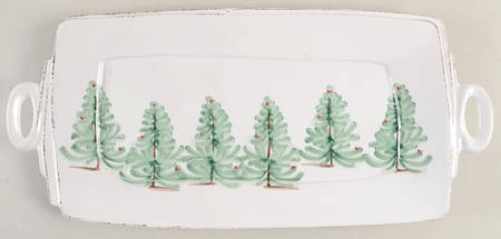 Vietri (Italy) Lastra Holiday 16" Rectangular Handled Serving Platter
