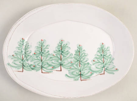 Vietri (Italy) Lastra Holiday 13" Oval Serving Platter
