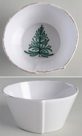 Vietri Melamine Lastra Holiday 6" Stacking Cereal Bowl - White