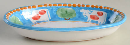 Vietri (Italy) Campagna Mucca Cow 10" Oval Tray