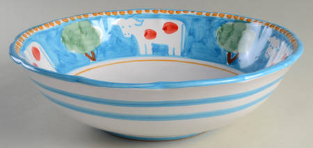 Vietri (Italy) Campagna Mucca Cow 12" Round Serving Bowl