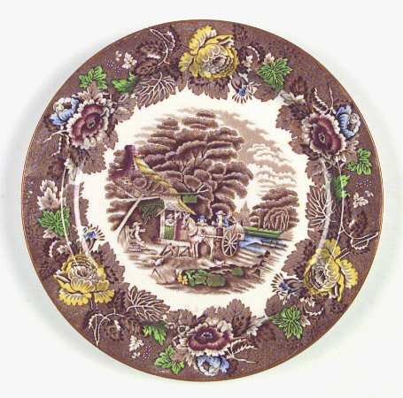 English Scenery Dark Brown Multicolor by Wood & Sons