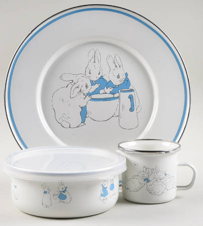 Golden Rabbit Enamelware Peter Rabbit (3 Piece) Enamel Child's Set