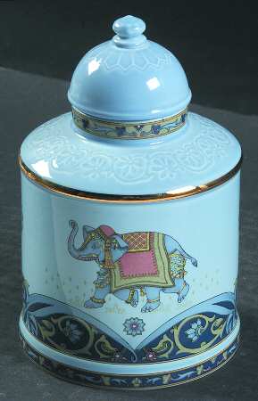 Wedgwood Blue Elephant Tea Caddy & Lid