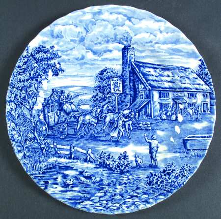 Post House Blue (Black Backstmp, Swirled) by Wood & Sons