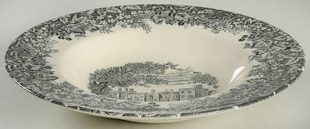 Wedgwood Romantic England Black Large Rim Soup Bowl
