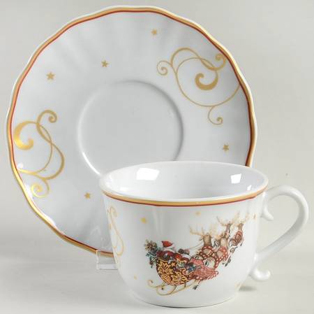 Williams-Sonoma Twas the Night Before Christmas Flat Cup & Saucer Set