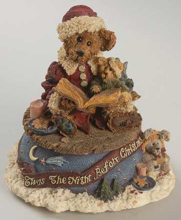 Boyds Bears The Bearstone Collection Bailey, Night Before Christmas-Musical - With Box