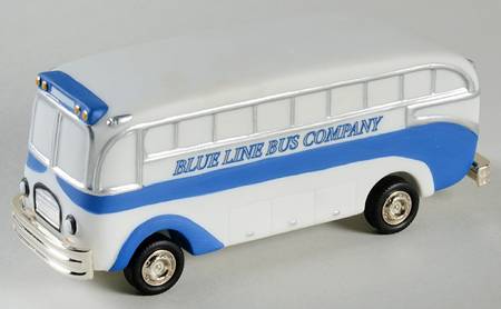 Department 56 Christmas In The City Blue Line Bus - With Box