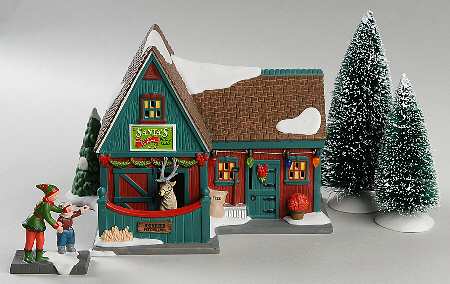 Department 56 Christmas In The City Santa's Reindeer Petting Stabl - With Box