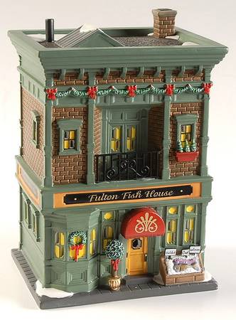 Department 56 Christmas In The City Fulton Fish House - With Box
