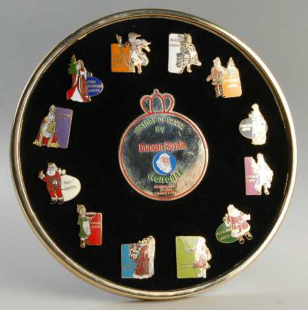 History of Santa Lapel Pins by Duncan Royale