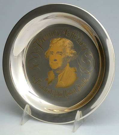 Franklin Mint Presidential Plates Thomas Jefferson3rd President No Box Franklin Mint Presidential Plates Thomas Jefferson3rd President No Box