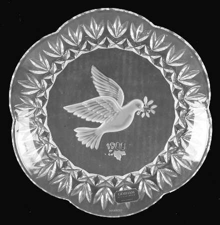 Crystal Christmas Plate by Gorham Crystal