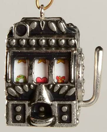Hallmark Gold Crown 2005 Hallmark Christmas Ornaments Lucky Slot Machine-Miniature - Boxed