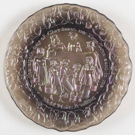 Imperial Glass-Ohio Twelve Days of Christmas-Carnival Glass Eight Maids A Milking - Boxed