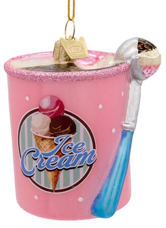 Kurt Adler Sweet Shoppe Neapolitan Ice Cream Pint - Boxed