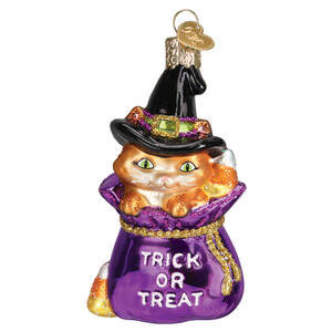 Old World Christmas (Newer) Halloween Trick-Or-Treat Kitty - No Box