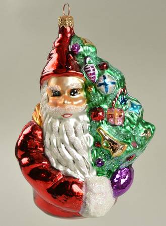 Santa with Pinecones-Trees by Christopher Radko