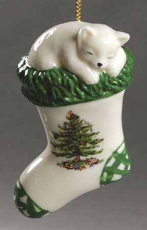 Spode Christmas Tree Kittens Kitten In Stocking No Box Spode Christmas Tree Kittens Kitten In Stocking No Box
