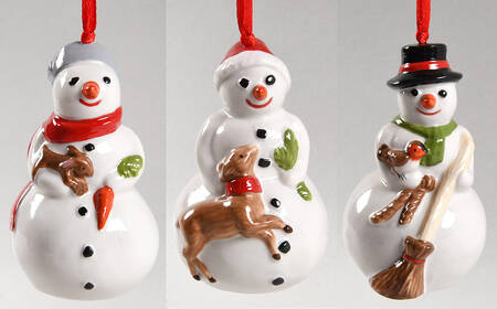 Villeroy & Boch Nostalgic Snowman Ornaments, Set of 3 - Multi
