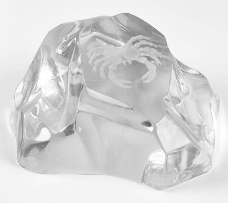 Val St Lambert Zodiac Rock Paperweight by Val St Lambert